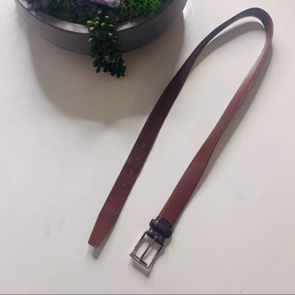 Coach Handcrafted Tumbled Cowhide Mocha Brown Belt women’s 36”